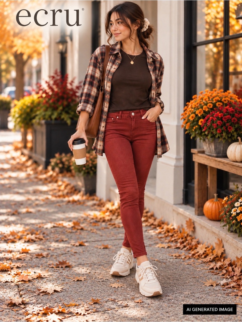 SALE Ecru Rust Terracotta Skinny Jeans 27 NWT